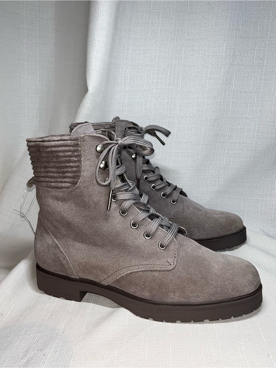 Splendid Shoes - Splendid Sloane Suede Combat Boots Stone Gray Lace Up Ankle Boots 9.5